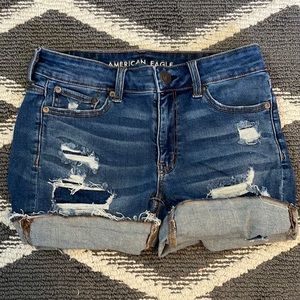 American Eagle Ripped Cuff Jean Shorts